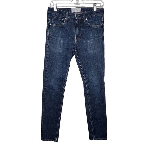 Everlane Jeans Mes 30x31 Straight Leg Blue Dark Wash Denim Fading Casual Classic - Picture 1 of 7